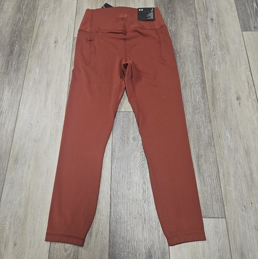 Under Armour Fitted High Rise Ankle Leggings Burnt Orange Women's Small Active - Picture 4 of 9